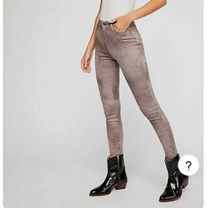 Free People Vegan Suede Skinnies High Rise Skinny Pants Size 27